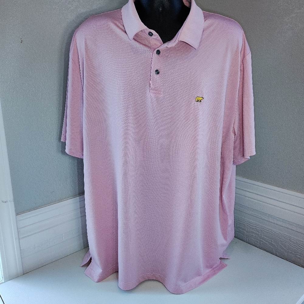 Short Sleeve Pink Textured‎ Men's XL Polo Sun Protection Athletic Golf